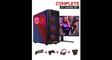ScreenON - Gaming Set Y24684-S2 (GamePC.Y24684 + 27 Inch Monitor + Toetsenbord + Muis)