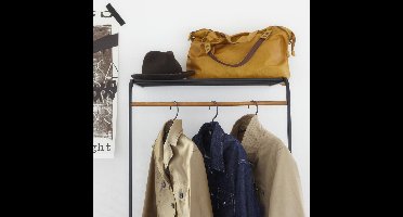 Yamazaki Leunend Kledingrek met Plank - Tower - Zwart