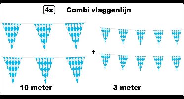 4x Combi vlaggenlijn Oktoberfest - 2x Mini vlaggenlijn 300cm + 2x vlaggenlijn 1000cm - Festival thema feest bierfeest