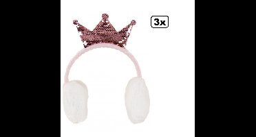 3x Prinses oorwarmers- carnaval winter thema feest prinses optocht kou oren