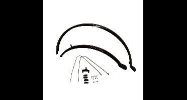 Falkx Spatborden set 28 inch - kunststof - zwart - 49 mm breed - voor stadsfietsen