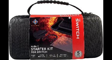 Deltaco Nintendo Switch Starter Kit - Screenprotector - Hardshell Case - Snellader - Oplaadkabel - Zwart