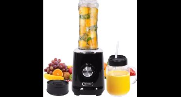 Niceey Mini Blender - Smoothie Maker - Blender Smoothie - Juicer - 500W - met 2 To-Go Bekers - Zwart