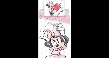 Minnie Mouse Dekbedovertrek wit/roze - 140 x 200 cm - Katoen - 70 x 90 cm