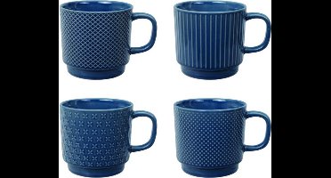 Tokyo Design Studio Mok Textured (set van 4) - Blauw