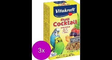 Vitakraft Parkiet Fruit-Cocktail - Vogelsnack - 3 x 200 g