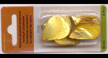 Parelmoer Druppel Ornament - Goud - 3 doosjes x 5Stuks