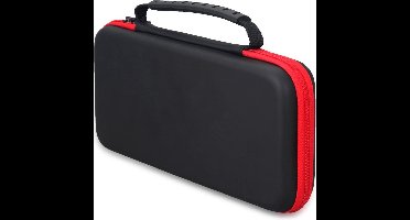Hoes geschikt voor Nintendo Switch met ruimte voor accessoires - zwart / rood