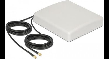 LTE MIMO-antenne 2 x SMA-plug 8 DBI Directioneel met verbindingskabel RG-58 5 M Wit buiten