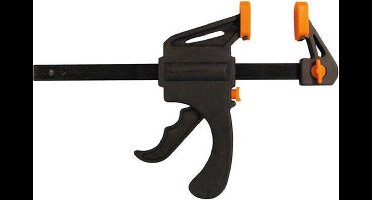 Toolland Quick Grip lijmklem, spanwijdte 150 mm, pvc en nylon, zwart