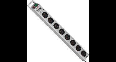 Super-Solid Line stekkerdoos 8-voudig zilver 2,5m H05VV-F 3G1,5 *FR*