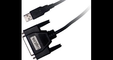 LogiLink USB / D-SUB 25 Adapter Cable, 1.8m 1,8 m D-sub (DB-25) Zwart