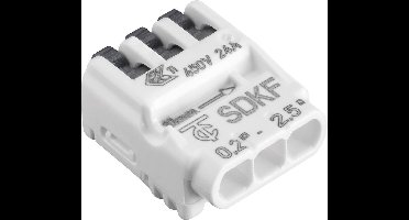 Tridonic SDKF universele Lasklem Lasdop Hefboomklem 3-polig 3-gaats 0.2-2.5mm (75st.)