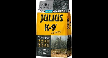 Julius K9 - Graanvrij en hypoallergeen hondenvoer - hondenbrokken op lam & aardappel basis - voor oudere honden - 10kg