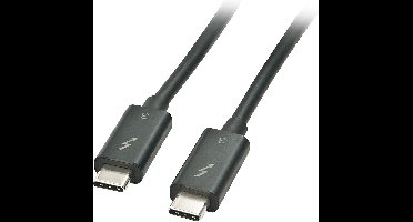 LINDY 41555 USB-kabel USB 3.2 Gen1 USB-C stekker, USB-C stekker 0.50 m Zwart