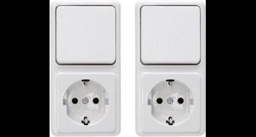 1 x MERTEN Combinatie schak./contactdoos