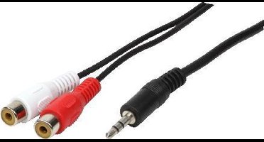 LogiLink 1x3.5mm - 2xRCA, 0.2m audio kabel 0,2 m 3.5mm Zwart