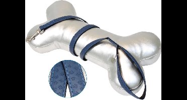 CROCI My Lord Hondenlijn / Hondenriem - Eco leder-Nylon - Navy - Breedte: 20 mm - Lengte: 120 cm