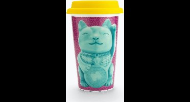 Mustard To Go Drinkbeker - Dubbelwandig - 350 ml - Lucky Cat -