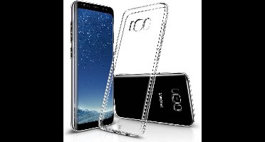 Hoesje geschikt voor Samsung Galaxy S8 - Hardcase met Soft Siliconen TPU Zijkant Transparant Hoesje