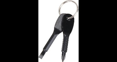 Sleutelhanger met gereedschap - schroevendraaiers - kruiskop en platkop - Gadget voor klussers - zwart