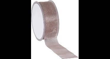Taupe Organza lint 38 mm / 50 mtr.