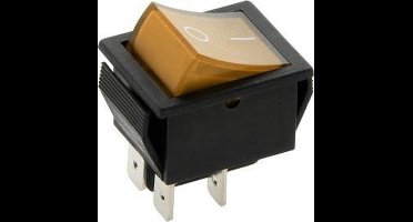 Schakelaar - oranje - 12 volt - 20A - verlicht - vierkant