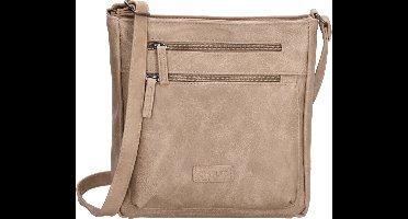 Beagles Dunas Crossbody Schoudertas - Handige Ritsvakken - Dames Tas - Donkertaupe