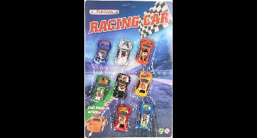 Speelgoed race auto - 8x st - gekleurd - pullback - speel autootjes