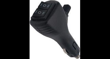 Sigarettenplug - Met twee ON-OFF-ON schakelaars - 12/ 24V