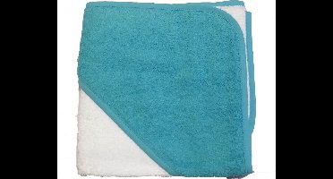 Babycape wit/aqua blauw