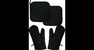 Benza - Pannnenlap En Ovenwant Set - Zwart