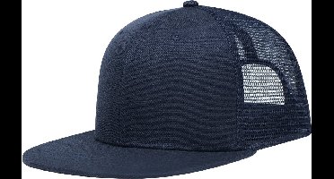 Trucker Cap high profile flat peak Donkerblauw