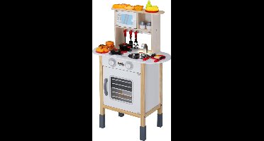 Spielwerk Speelkeuken - Hout 57x29x83cm Hoogte Verstelbaar Accessoires - Wit