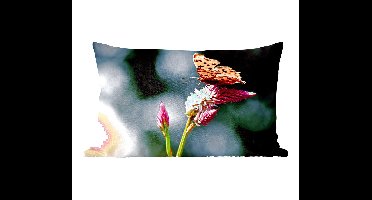 Sierkussens - Kussentjes Woonkamer - 60x40 cm - Vlinder - Bloemen - Insecten