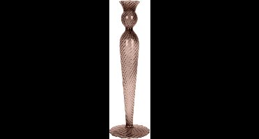 Kandelaar - Glas Swirl Donkerbruin Groot