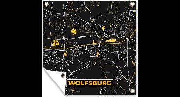 Tuinposters Stadskaart – Plattegrond – Duitsland – Goud – Wolfsburg – Kaart - 50x50 cm - Tuindoek