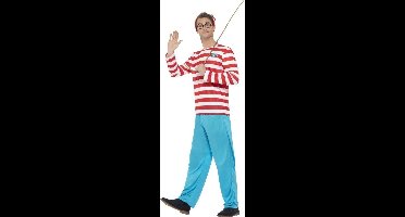 Waar is Wally kostuum - heren - polyester - Wally verkleedkleding - Carnavalskleding 44/46