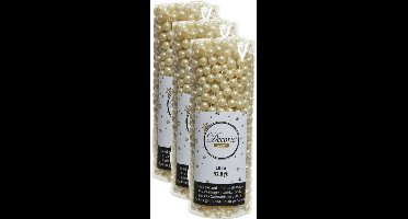 Decoris Kerstslinger - 3x stuks - kralen - parel champagne - 10 meter