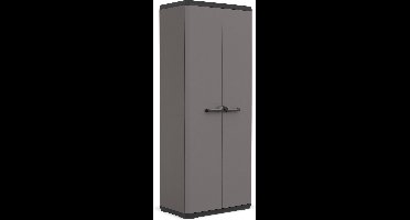 Keter Più Multipurpose Opbergkast - 3 planken - 39x68x166cm - Donkergrijs/Zwart