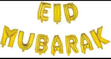 Eid Mubarak folieballonnen goud 41cm