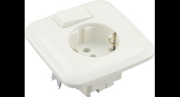 BUSCH-JAEGER Reflex Inbouw basiselement combinatie wandcontactdoos (wcd) RA 1-voudig + wisselschakelaar polar wit