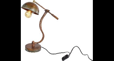 Tafellamp "Teun" oud messing metaal 37x42x15cm