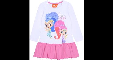 Wit-roze meisjestuniek met franje - Shimmer & Shine / 104