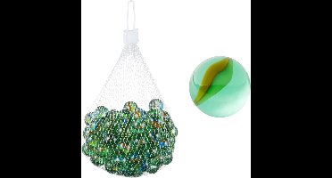 Glazen knikkers in netje - 1 kilo - Speelgoed - Buiten - Knikkeren - dia 16 mm