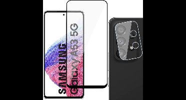 Screenprotector geschikt voor Samsung Galaxy A53 - Gehard Glas Beschermglas Tempered Glass Volledig Dekkende Screen Protector - Camera Lens Protector