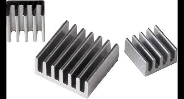 Joy-it RB-heatsink Koellichaamset Geschikt voor serie: Raspberry Pi, Banana Pi Zilver