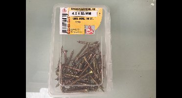 Deltafix. Hout schroef. 4.0 x 35 mm. Lang plat kruis kop. Verzinkt. 50 stuks spaanplaat schroeven