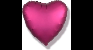 Folieballon bordeaux Hart, liefde , love rood, 40 cm Kindercrea