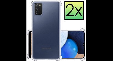 Hoesje - 2 Stuks - Geschikt voor Samsung Galaxy A02s - Sterk & Shockproof - Siliconen Case - Back Cover - Telefoon Hoes Shock Proof - Transparant